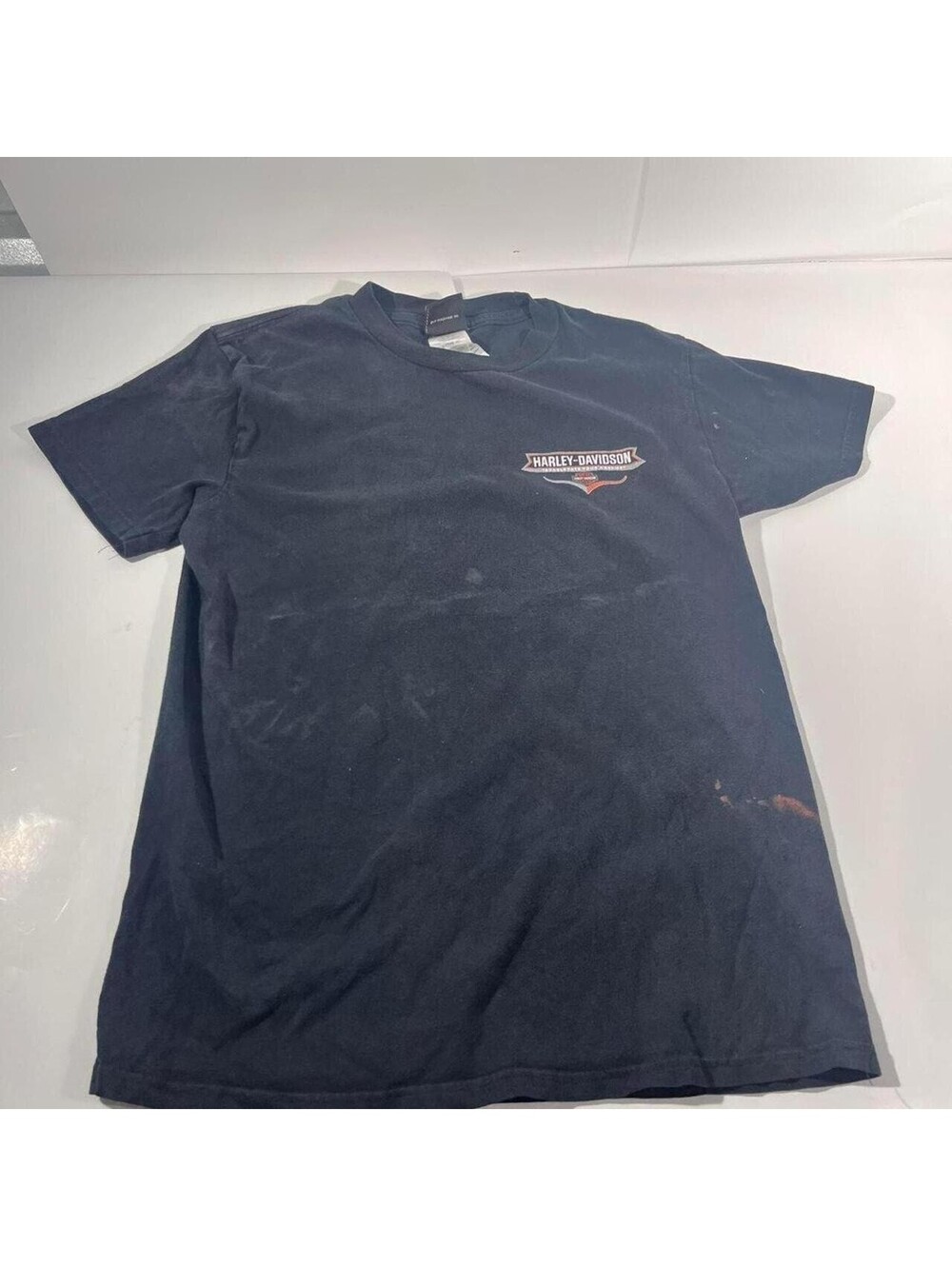 Vintage Harley-Davidson black t-shirt with orange accents
